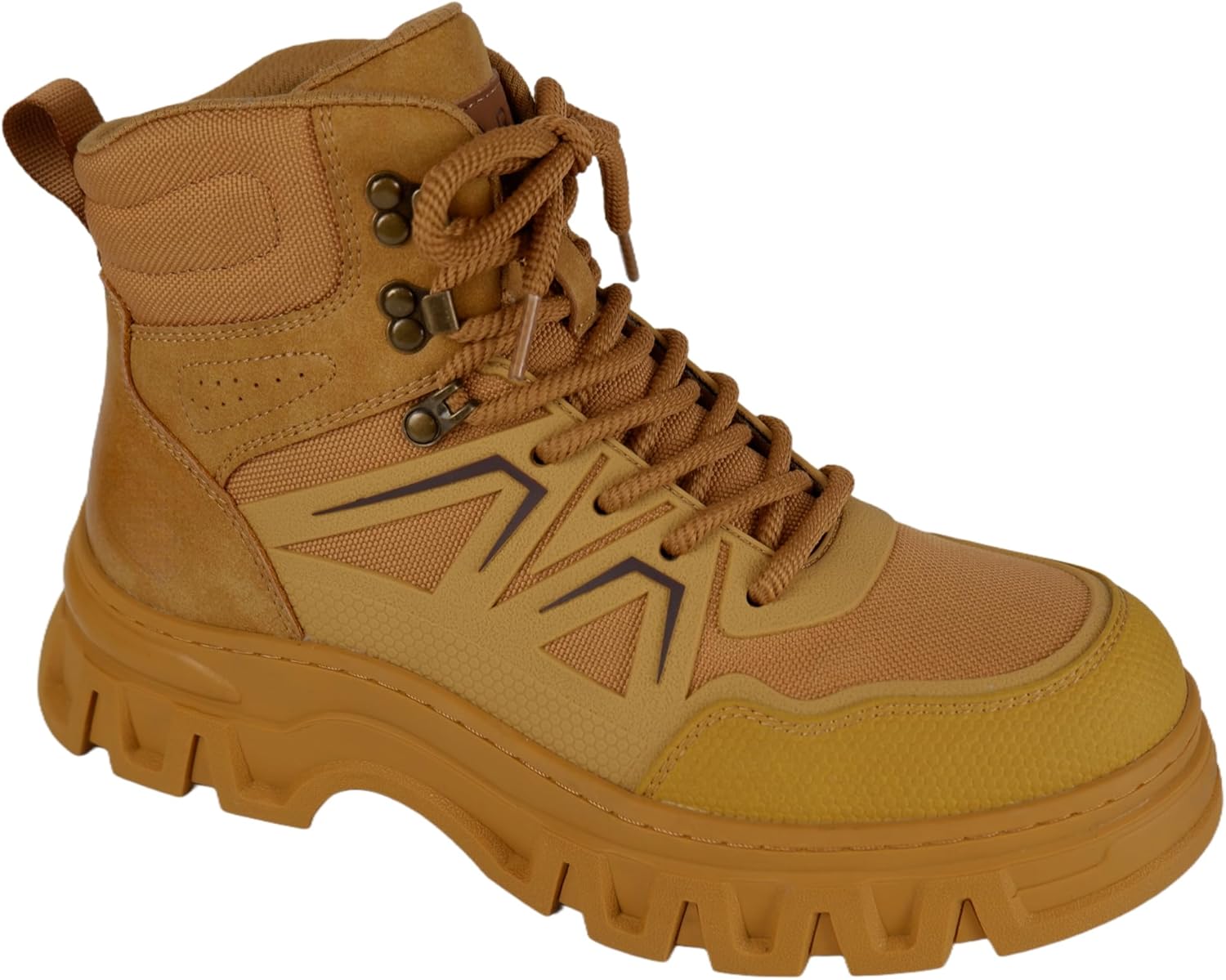 

Тактические боевые ботинки, песочный, военного стиля, походные ботинки, высокие шнурованные, прочные для походов на открытом воздухе Generic, желтый