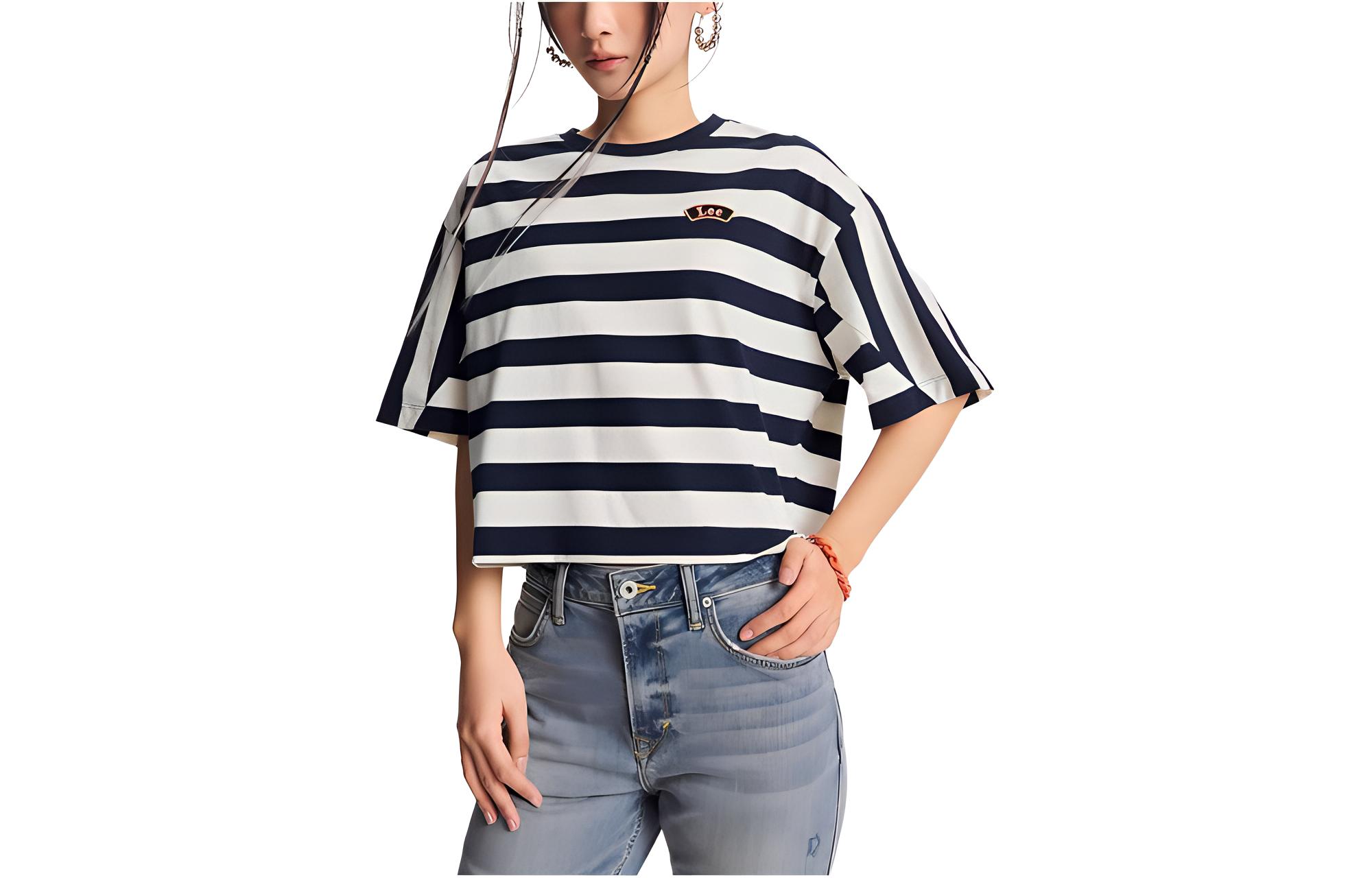 

Lee Футболка с заниженным плечом S и женская navy blue, Синий, Lee Футболка с заниженным плечом S и женская navy blue