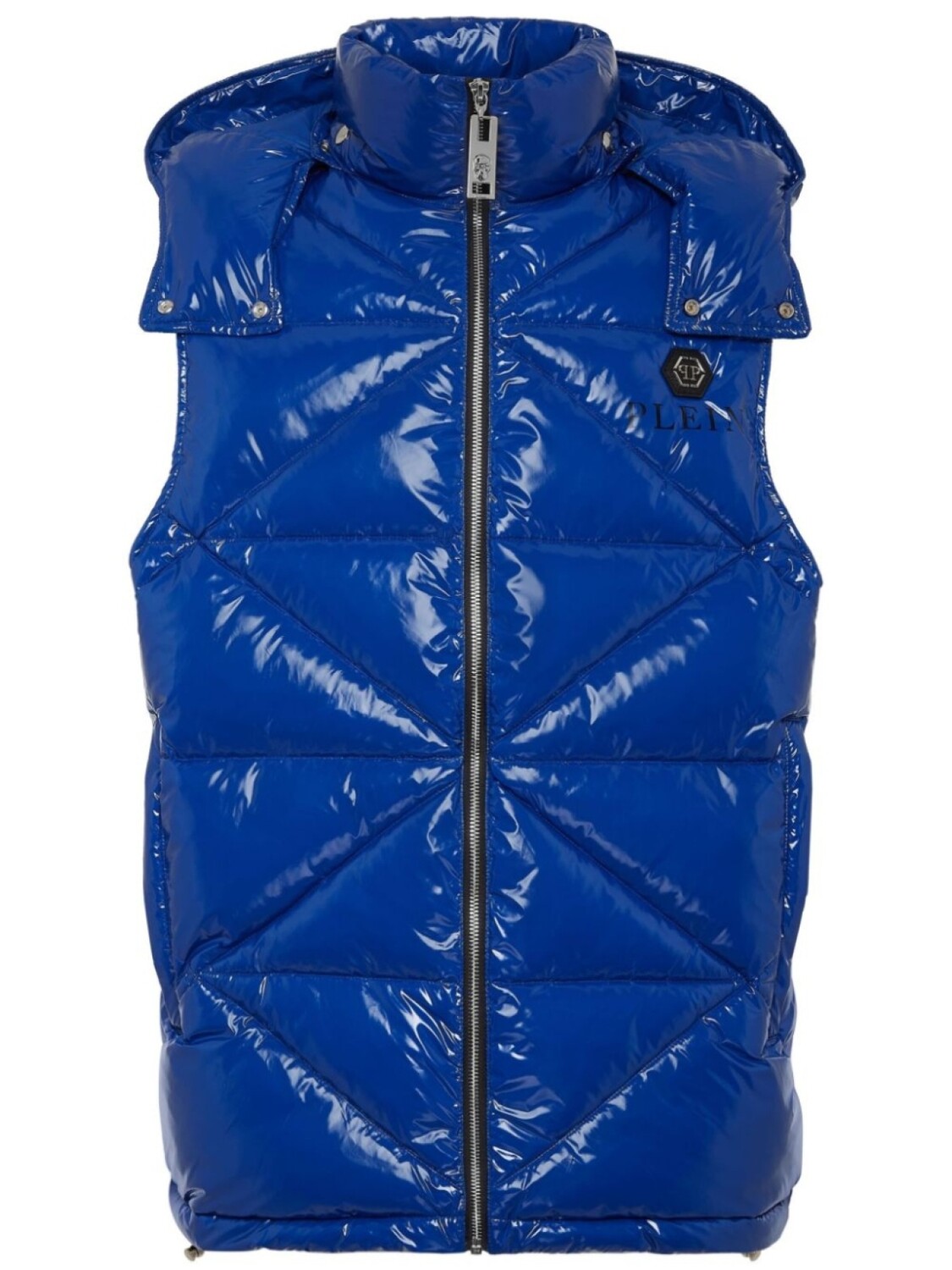 

Philipp Plein дутый жилет с логотипом Hexagon, синий