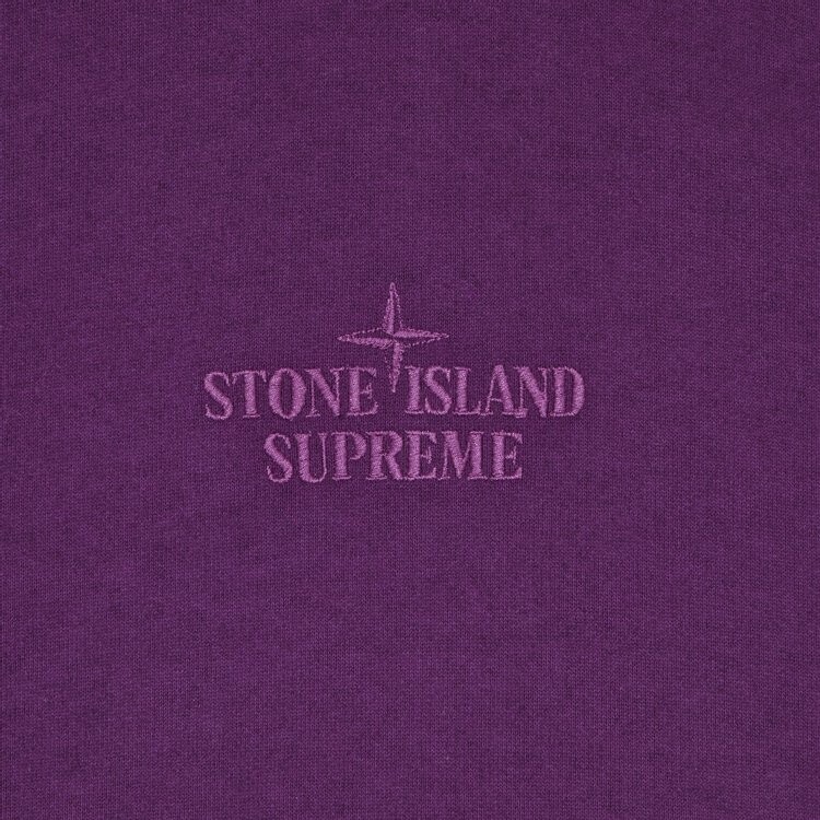 Толстовка Supreme x Stone Island Stripe Hooded Sweatshirt, фиолетовый — фото 3