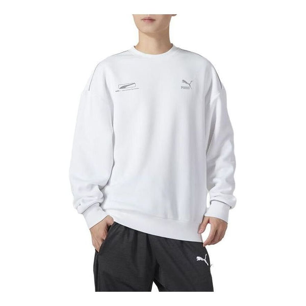 

Свитер solid color casual sweater 'white' Puma, белый