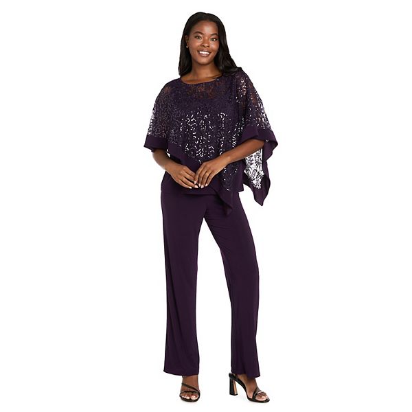 

Женский комплект из пайеточного пончо и брюк R&M Richards