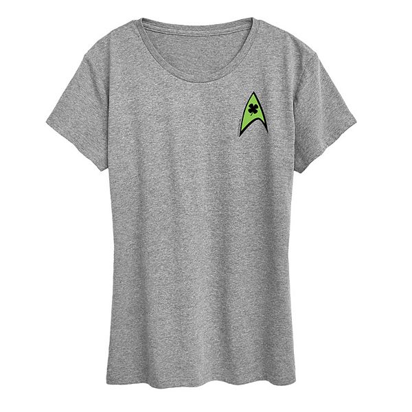 

Женская футболка Star Trek Starfleet с логотипом клевера Licensed Character, Heather Gray
