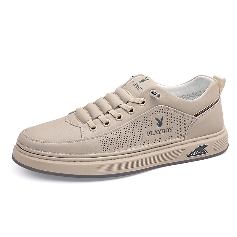

Playboy Дышащие мужские скейтерские кеды с низким верхом экрю с ажурными вставками, цвет Ecru Cut-Out
