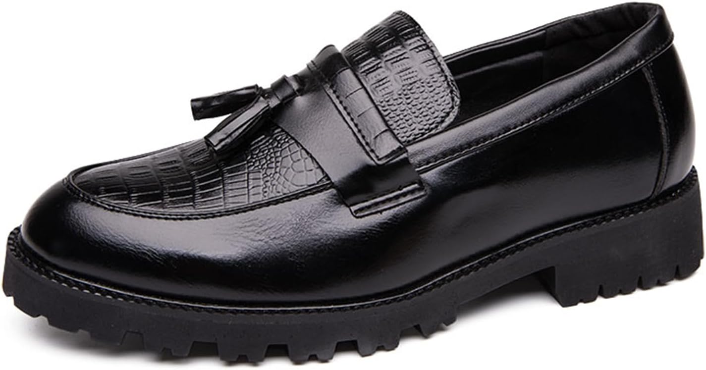 

Мужские лоферы из тисненой кожи крокодила, слипоны, классические туфли с толстой подошвой, блестящей отделкой, дышащей стелькой, для вечеринок, свадеб, официальных мероприятий и работы в офисе Psieicwm, черный