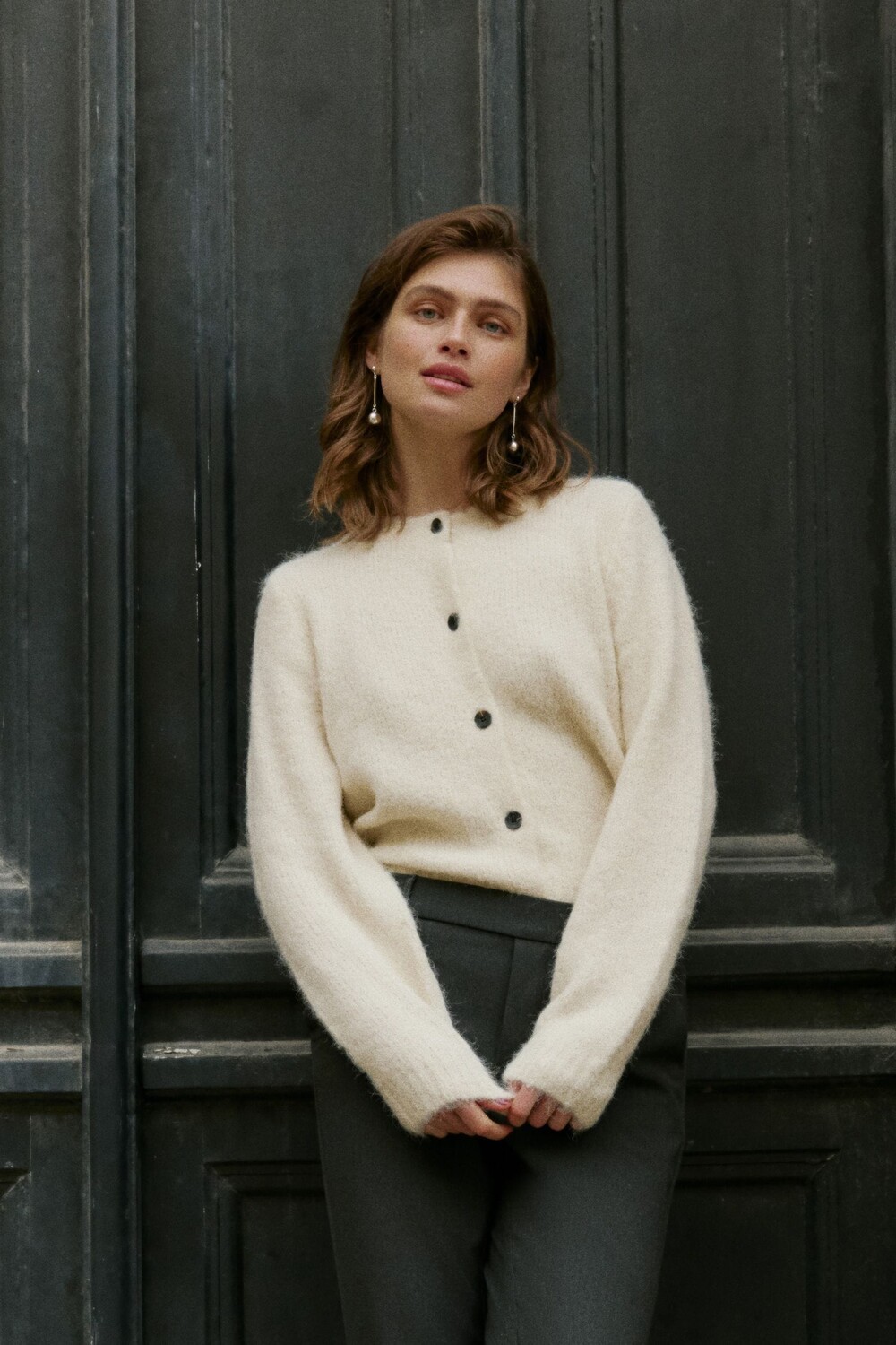 

Кардиган с круглым вырезом и застежкой на пуговицы Vero Moda, бежевый