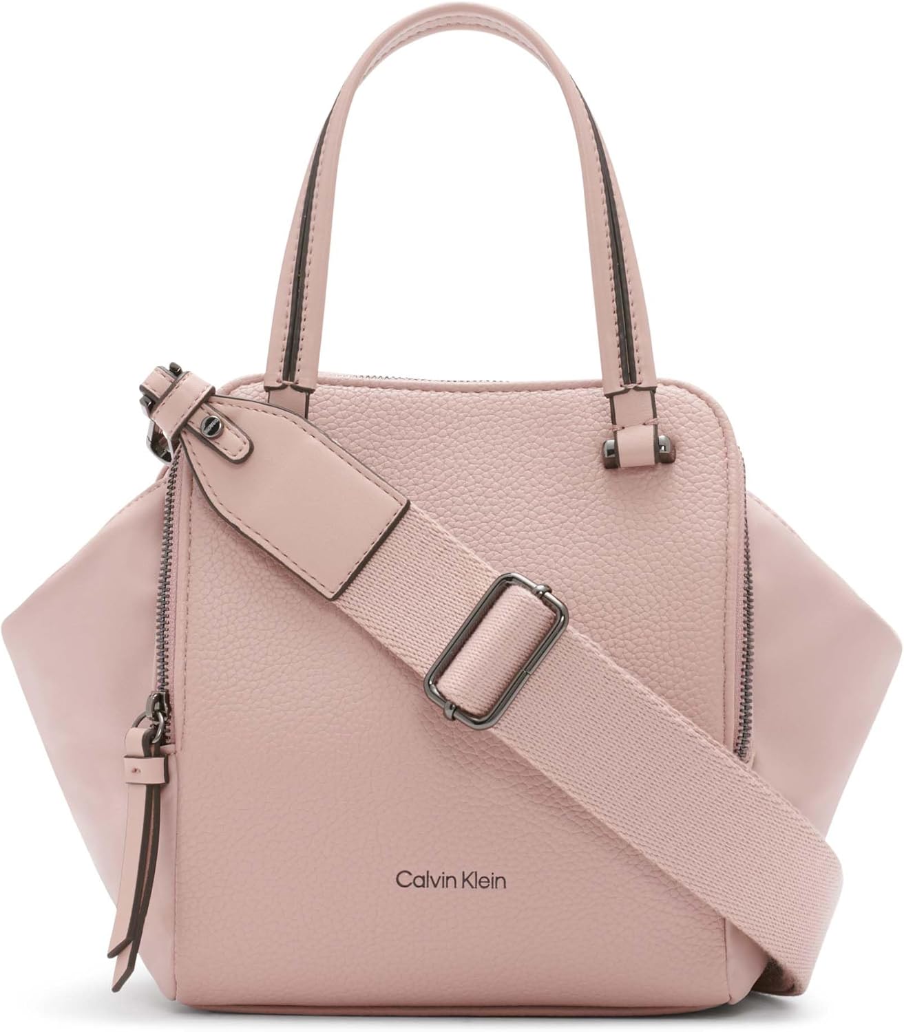 

Мини-сумка-сэтчел Calvin Klein Marble с тремя отделениями, Rosewood