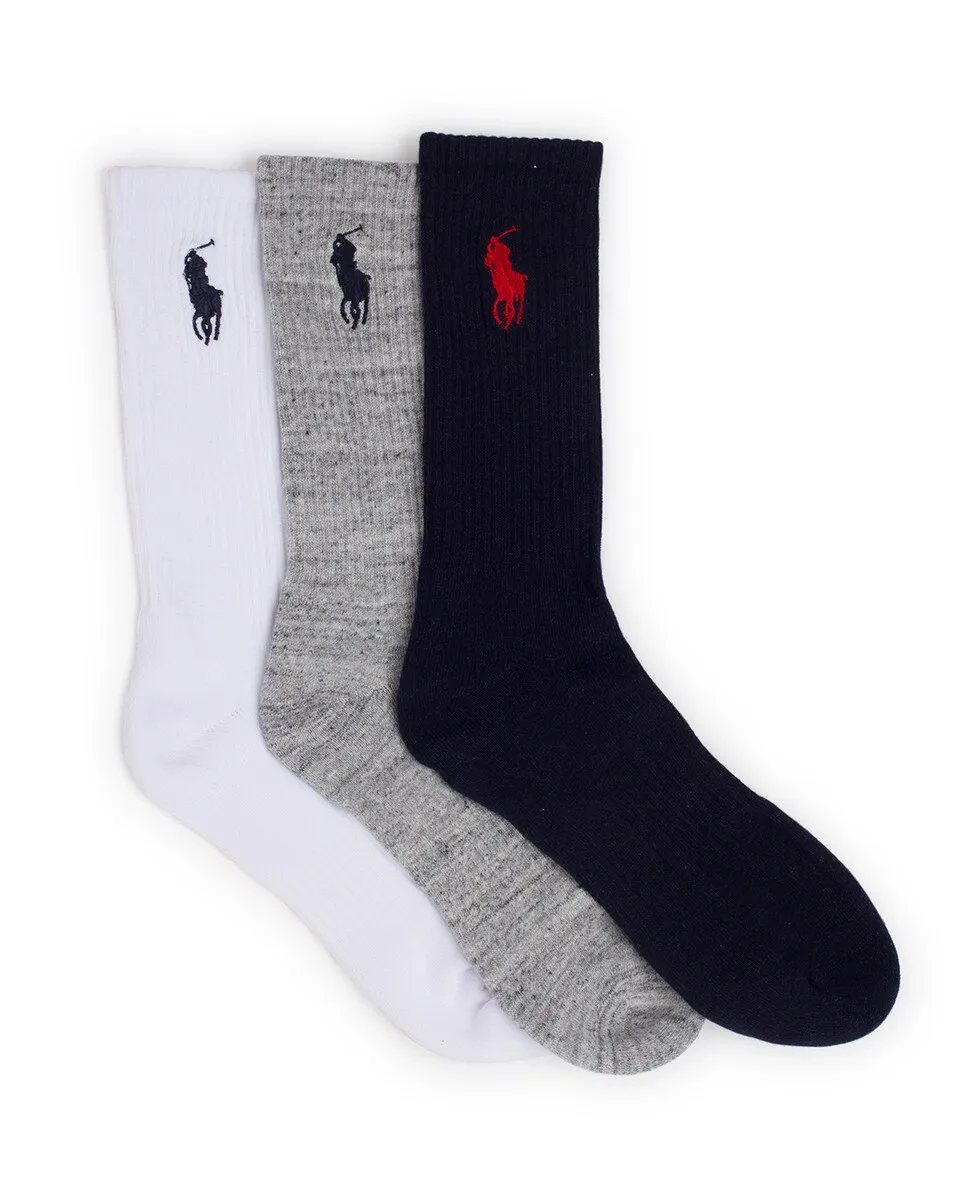 

Комплект из трёх пар мужских коротких носков Polo Ralph Lauren, мультиколор