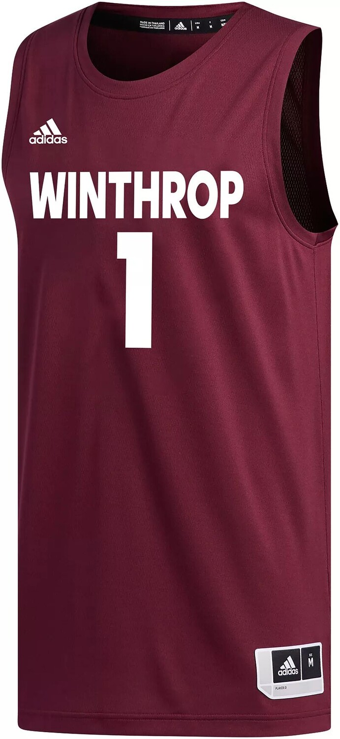 

Мужская баскетбольная майка Adidas Winthrop Eagles #1 Garnet Replica Swing