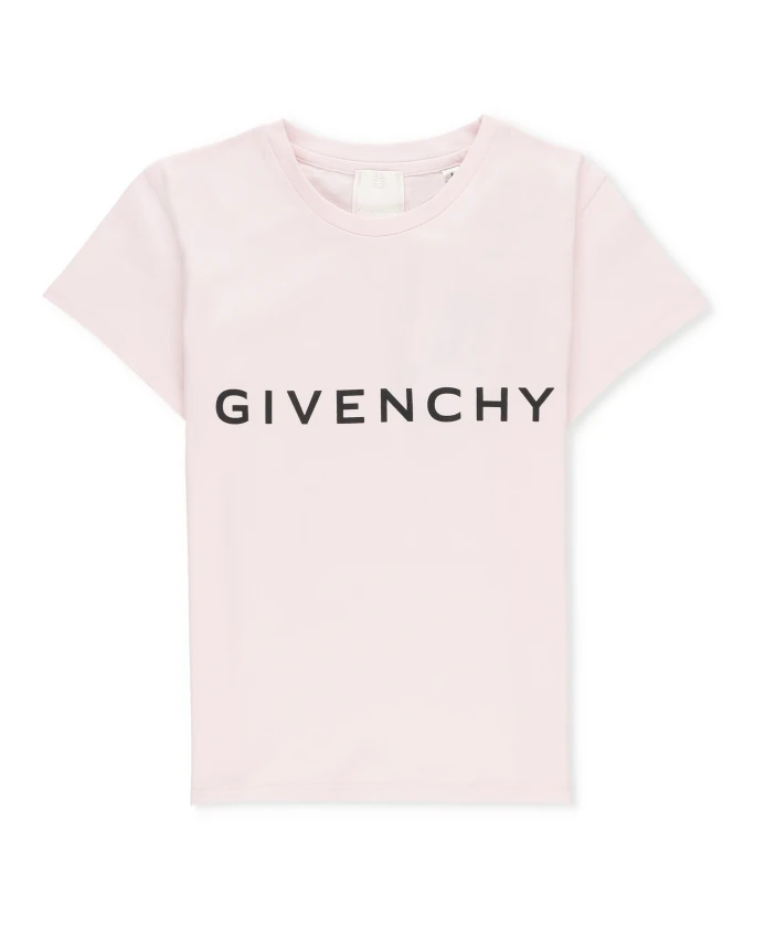 

Детская хлопковая футболка с логотипом Givenchy, розовый