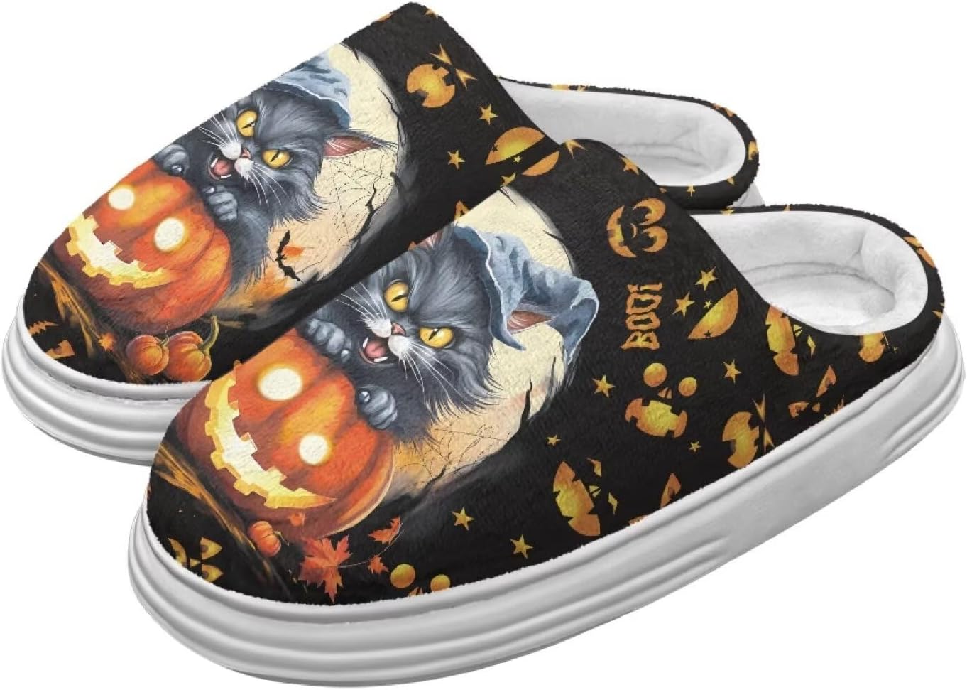 

Милые пушистые домашние тапочки для женщин и мужчин, мягкие плюшевые теплые праздничные тапочки, зимние уютные тапочки для спальни, размеры США 4-10 Chririnla, черный