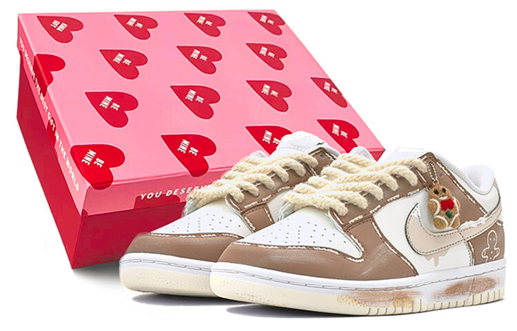 

Кроссовки Nike Dunk Skateboard Shoes Women's Low-Top Brown White