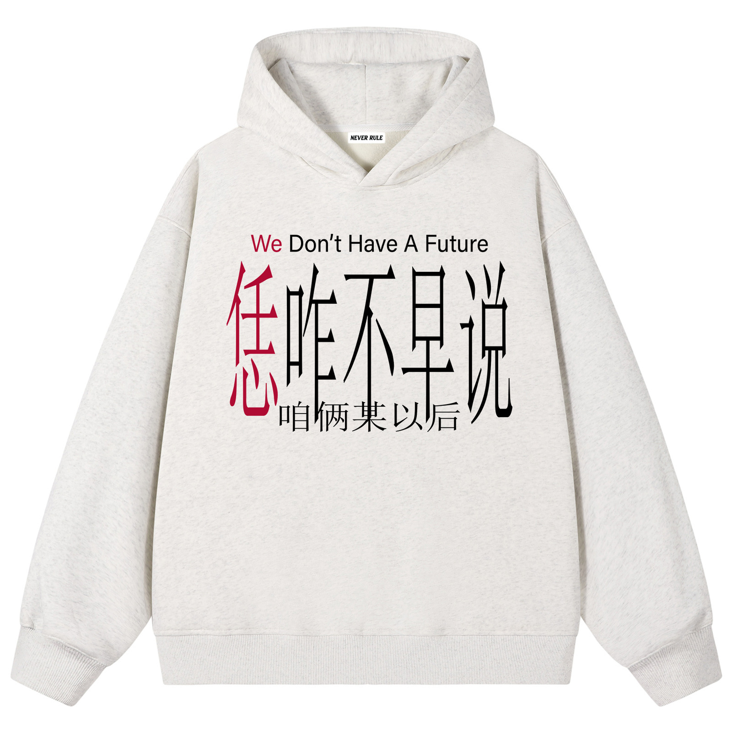 

Толстовка Unisex Hooded Moderate Others NEVER RULE, heather серый