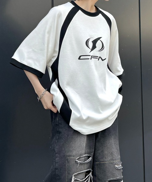 

Confirm Футболка оверсайз с принтом логотипа, 25SS Y2K Piping Line, белая