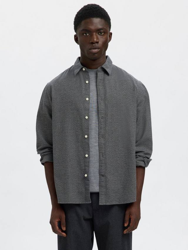 

Хлопковая рубашка Noah Selected, Gray Flannel