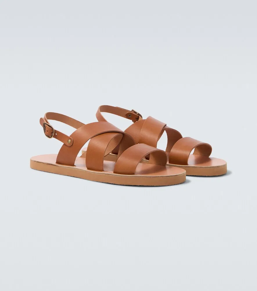 Кожаные сандалии-слингбэки Miltos Ancient Greek Sandals, коричневый