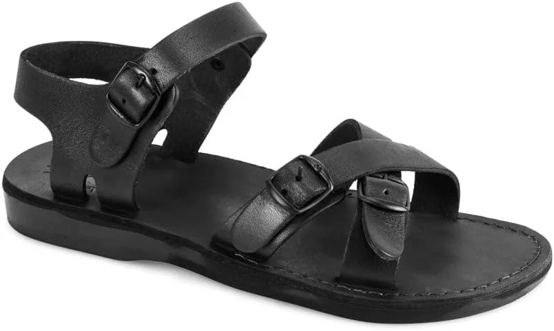 Джеймс - Кожаные регулируемые сандалии - Мужские сандалии Jerusalem Sandals, черный