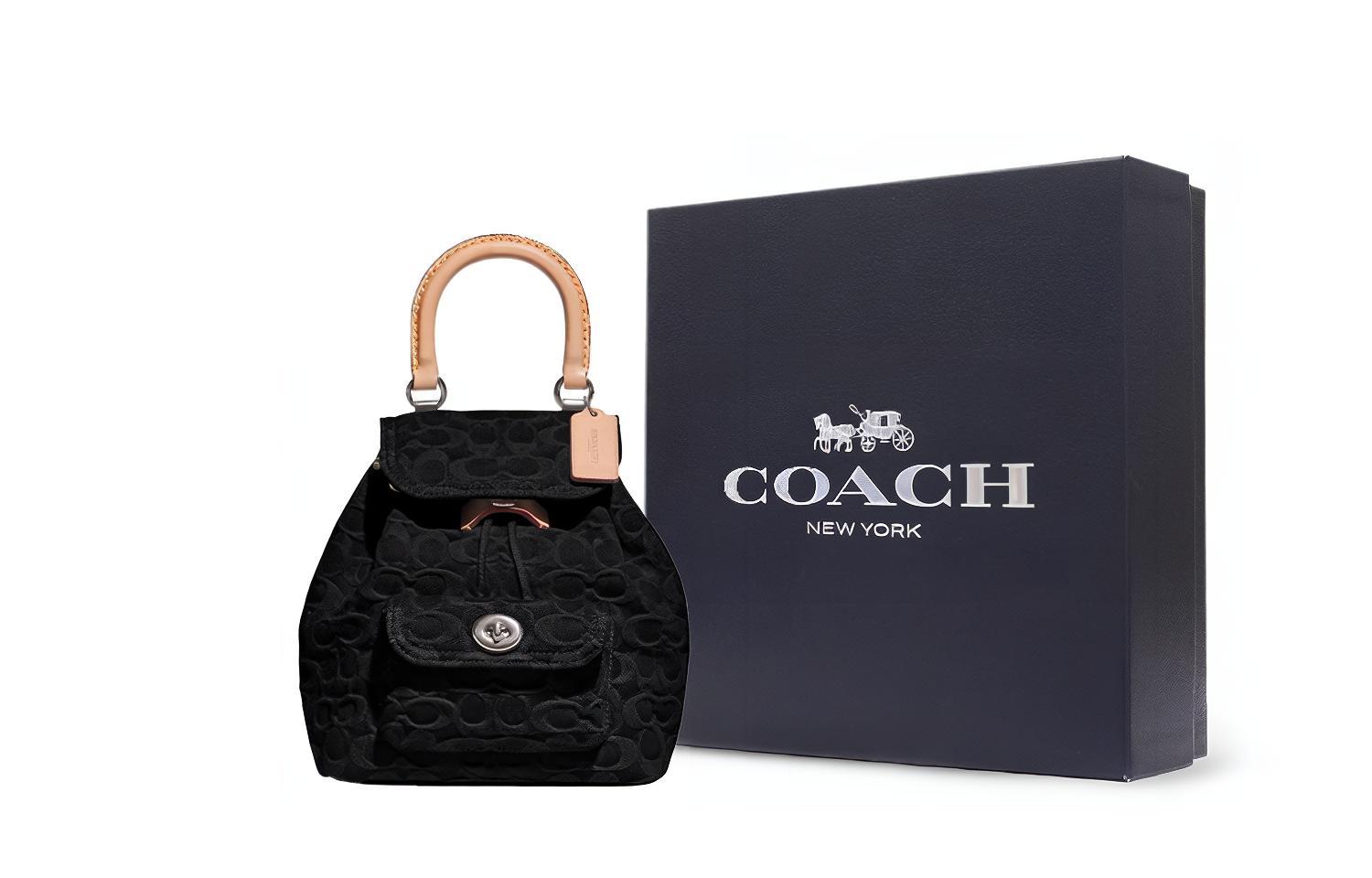 

COACH Рюкзак из ткани среднего размера женский черный