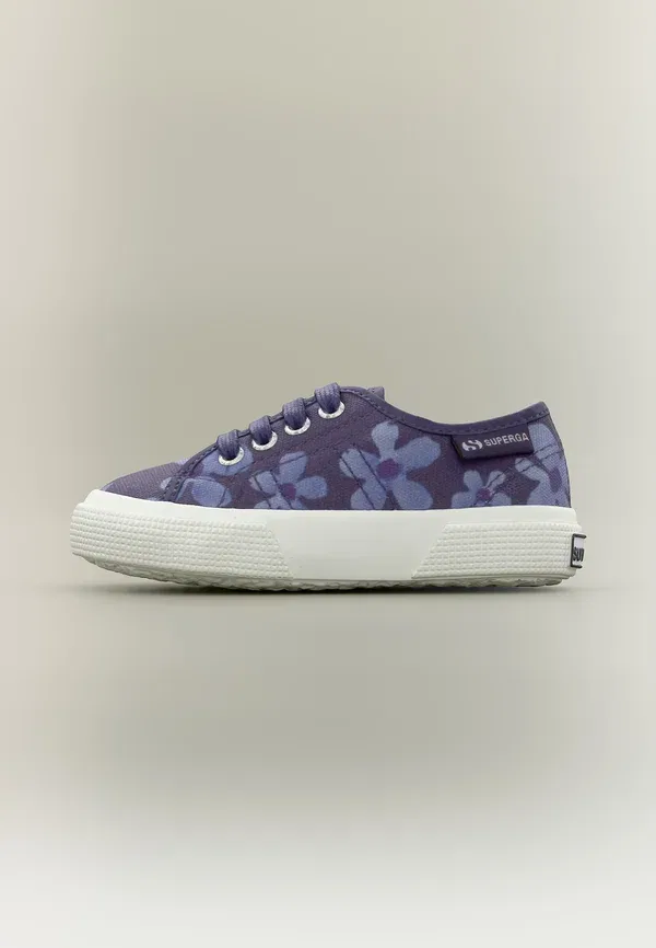 Кроссовки Superga 3750 kids flower print leggera, темно-синий/фиолетовая глициния