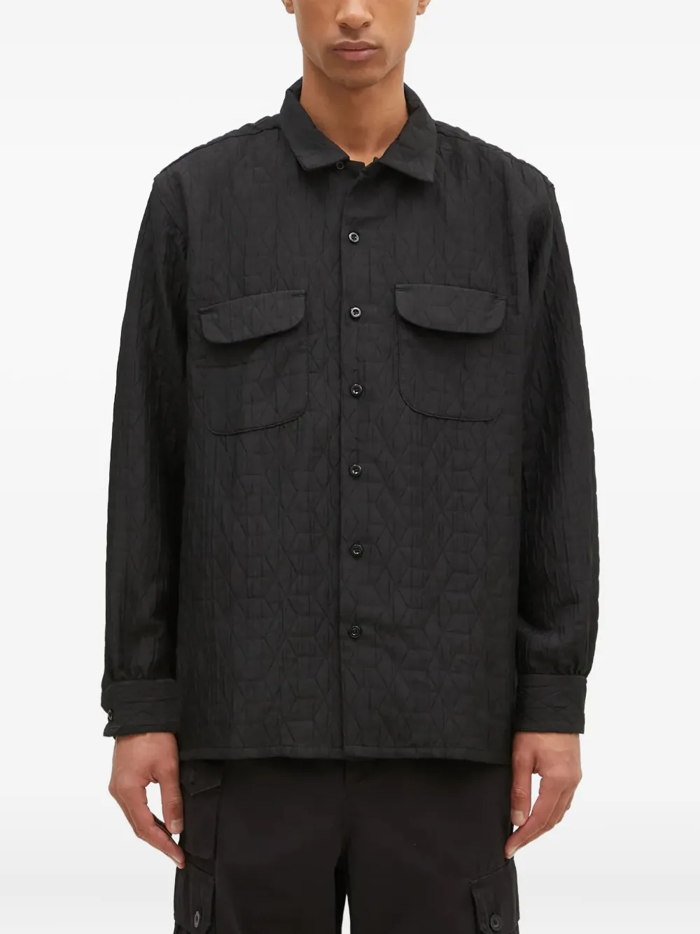 

Стеганая рубашка с карманом Engineered Garments, черный