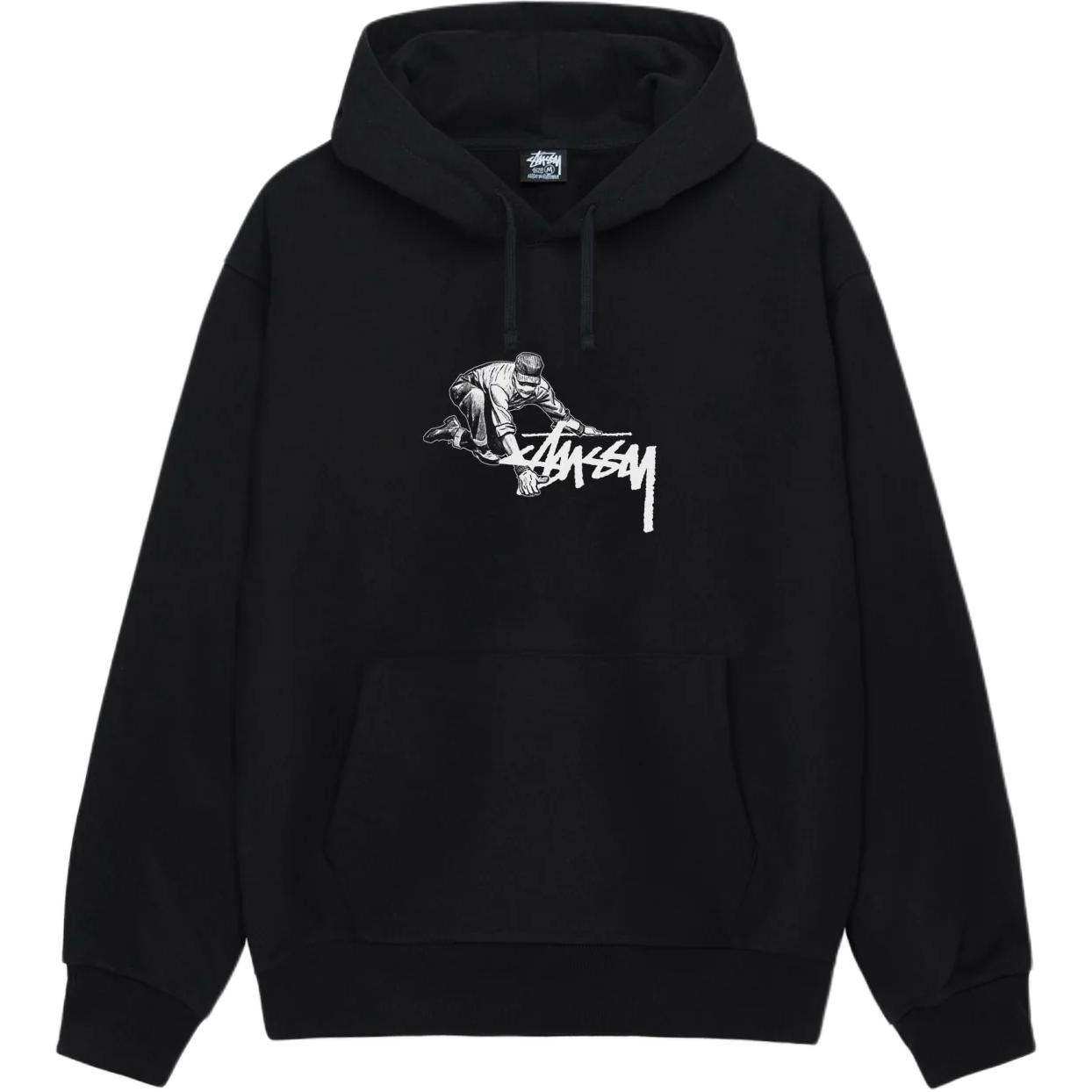 

Толстовка с капюшоном Worker Stussy, черный