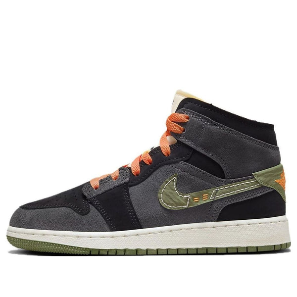 

Кроссовки 1 mid se craft 'anthracite light olive' Air Jordan, мультиколор