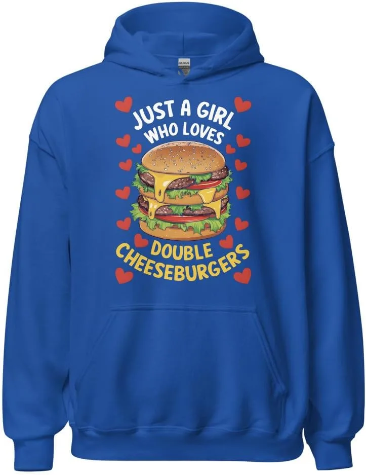 Толстовка Funny Burger Lover Unisex, Просто девушка, которая любит двойные чизбургеры Generic, Royal