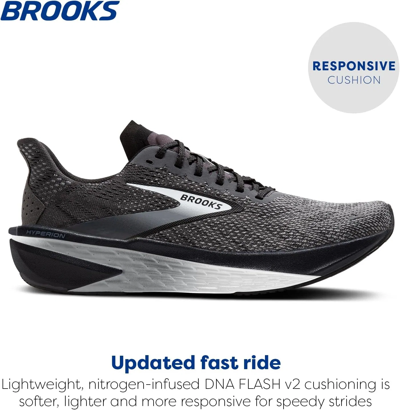 Мужские кроссовки Brooks Hyperion 2, черный/серый — фото 2