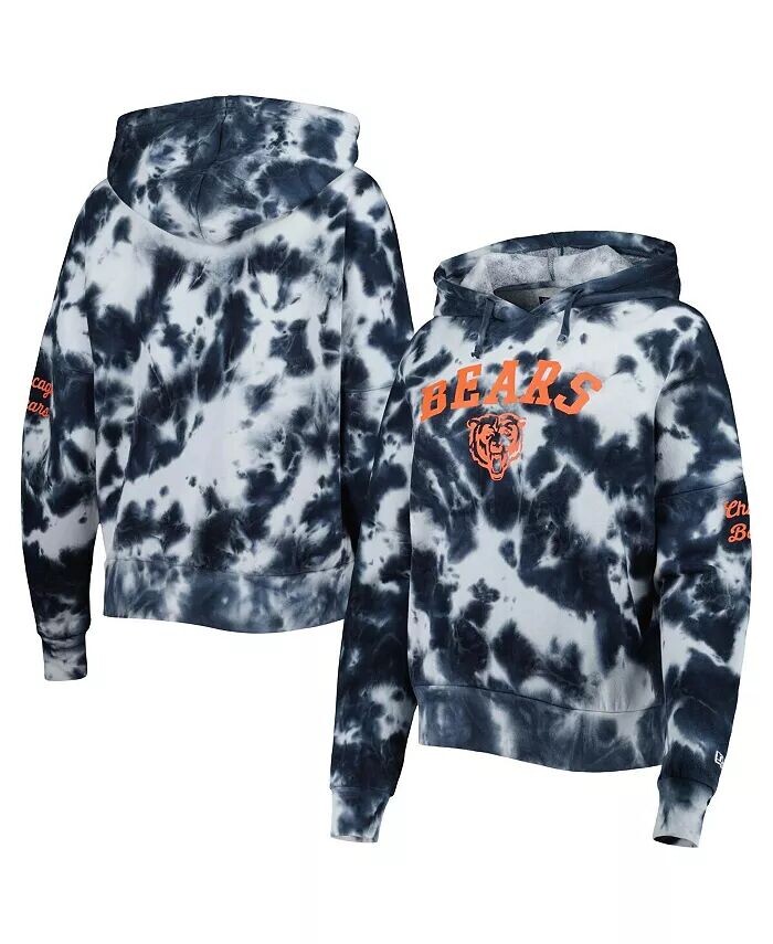 

Женская флисовая толстовка с капюшоном Navy Chicago Bears Cloud Dye New Era