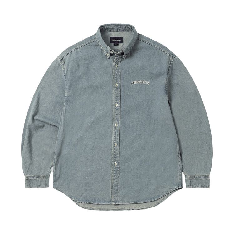 

Рубашка thisisneverthat Washed Denim Shirt 'Washed Blue', синий