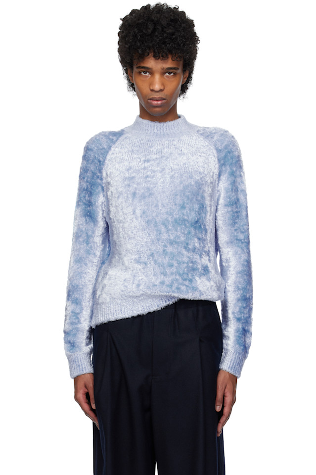 

Вязаный свитер с петлями Dries Van Noten, синий