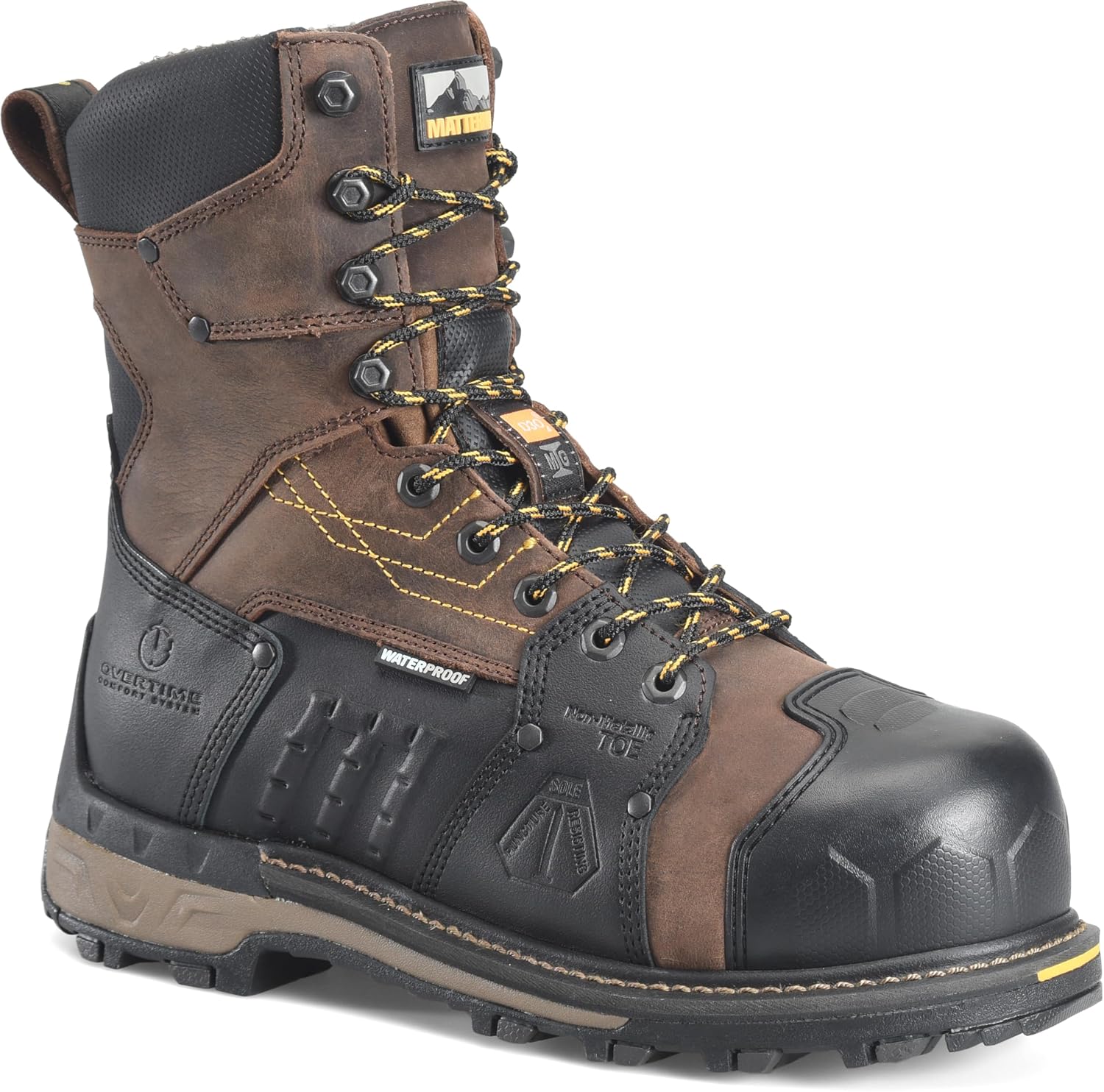 

Ботинки для работы Matterhorn Maximus 2.0 с защитным носком из композитного материала, водонепроницаемые, 20 см, мужские, прочные для промышленного и строительного использования, коричневый