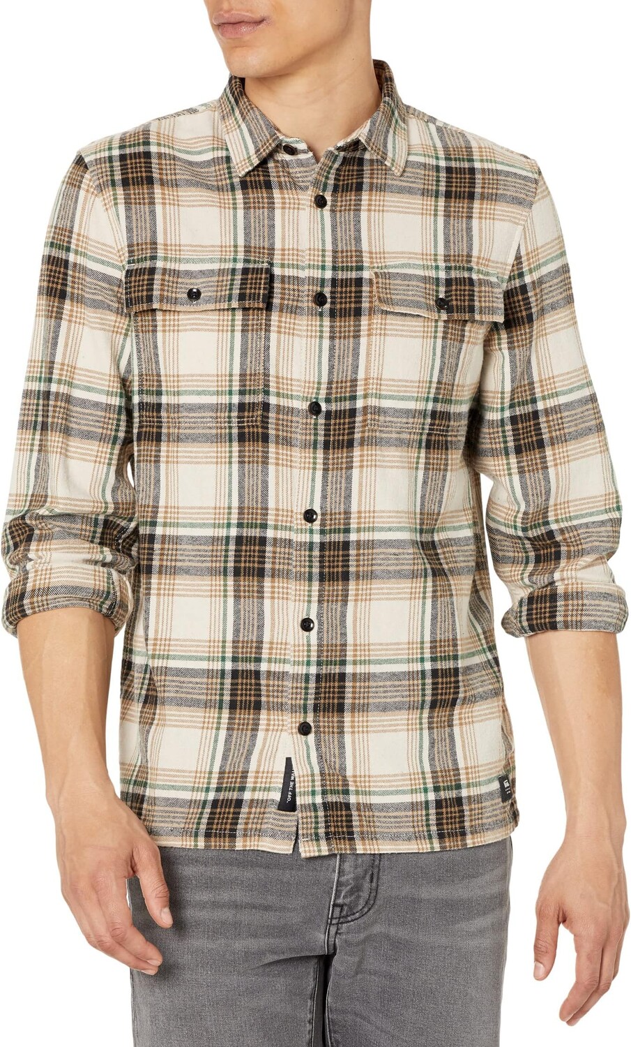 

Рубашка Vans Helleson Long Sleeve Plaid Flannel, цвет Oatmeal/Black