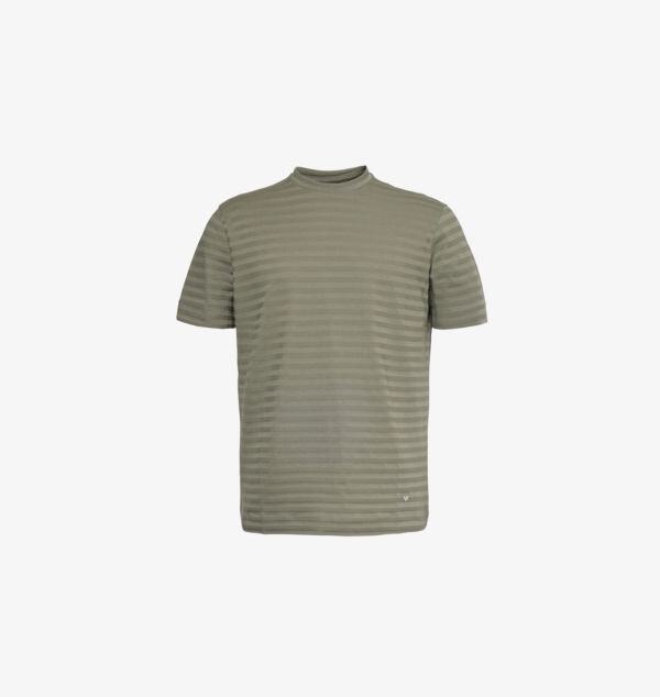 

Футболка из хлопчатобумажной ткани в полоску с вышитым логотипом Emporio Armani, цвет dis. 3 horizontal st