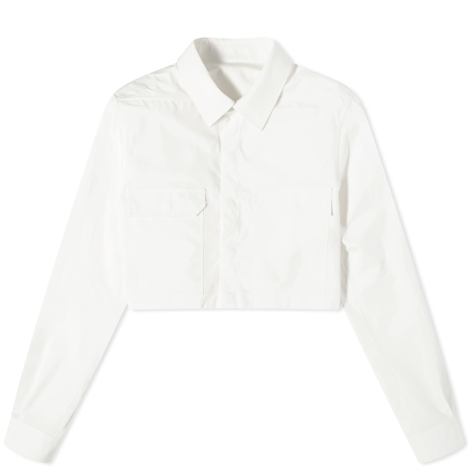 

Рубашка Rick Owens Cropped Outershirt, цвет Milk