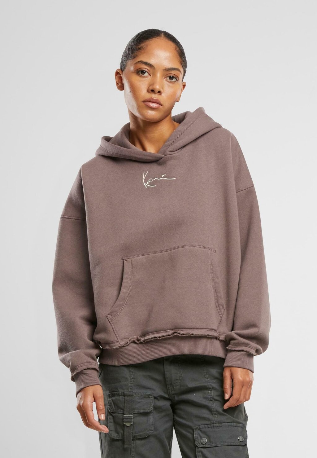 

Толстовка с капюшоном SMALL SIGNATURE WASHED Karl Kani, серо-коричневый