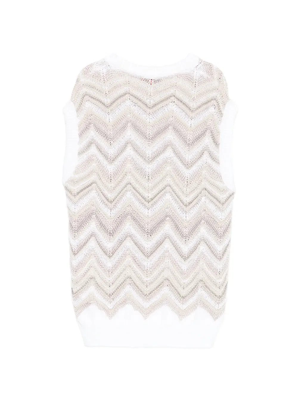 Вязаный топ с зигзагообразным узором Missoni Kids, белый — фото 2