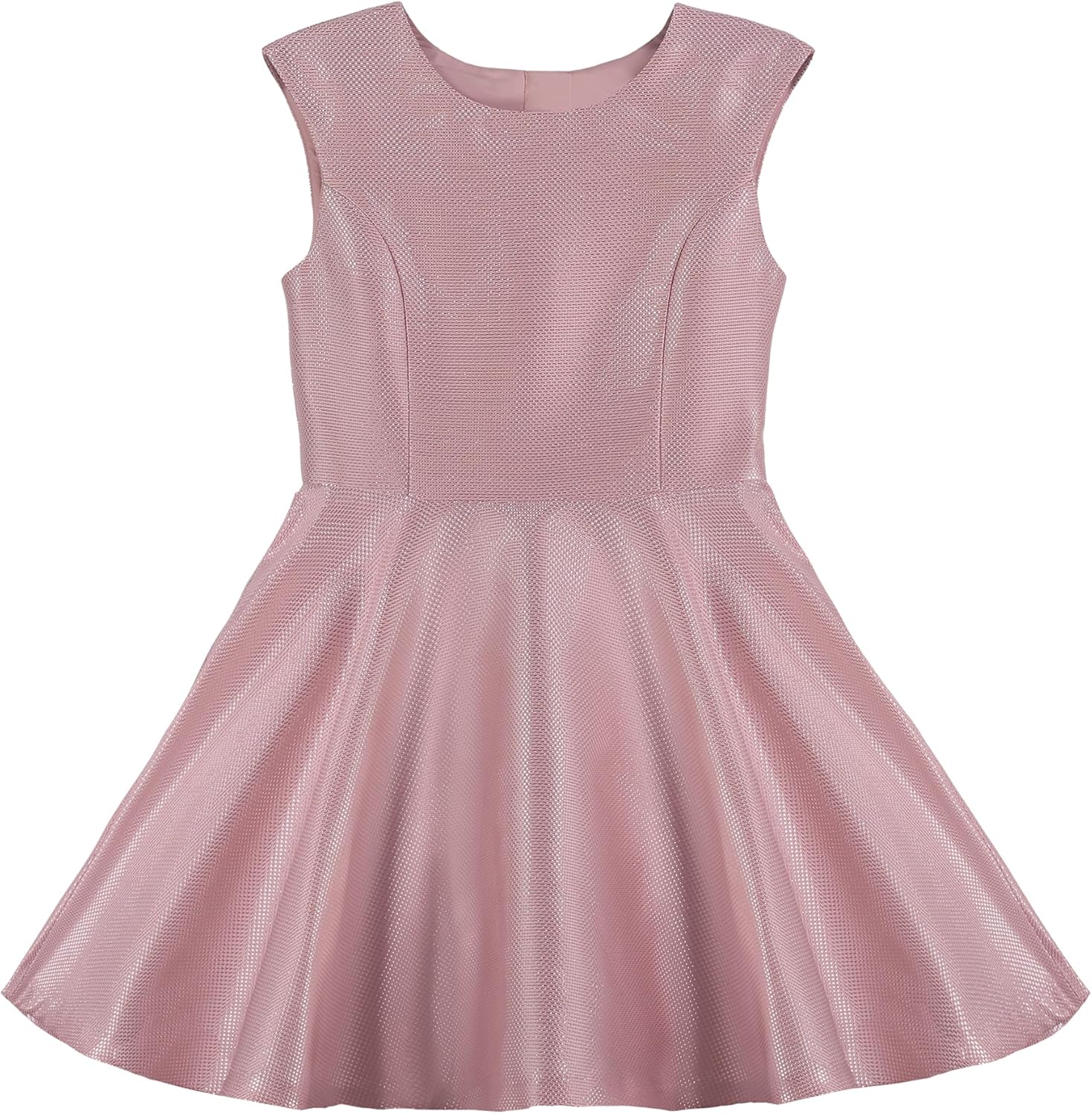 

Платье для вечеринки Calvin Klein для девочек Legacy, облегающий силуэт с расклешенной юбкой, Light Pink Metallic