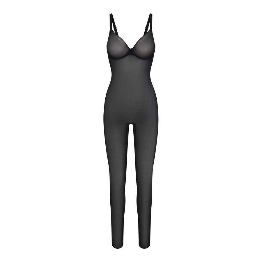 

Комбинезон на косточках SKIMS Simply Bare, цвет Onyx