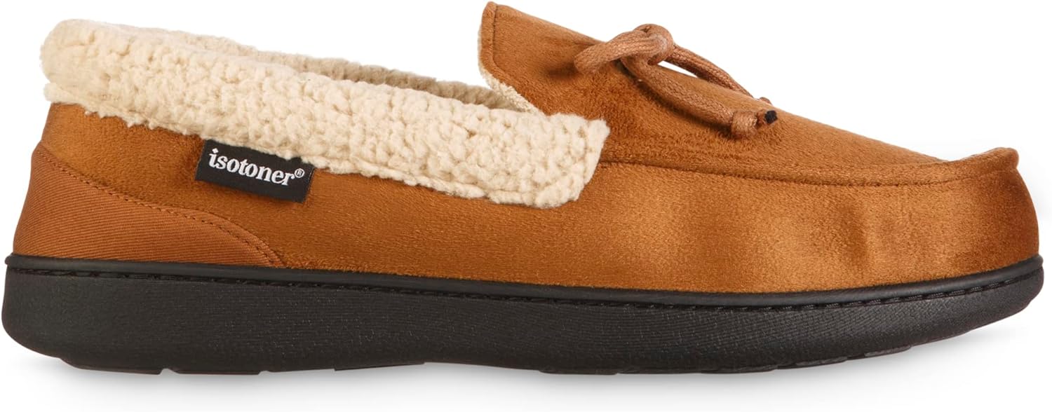 Мужские тапочки Isotoner Indoor/Outdoor Slip-on Vincent из микрофибры с эффектом памяти, Cognac — фото 2
