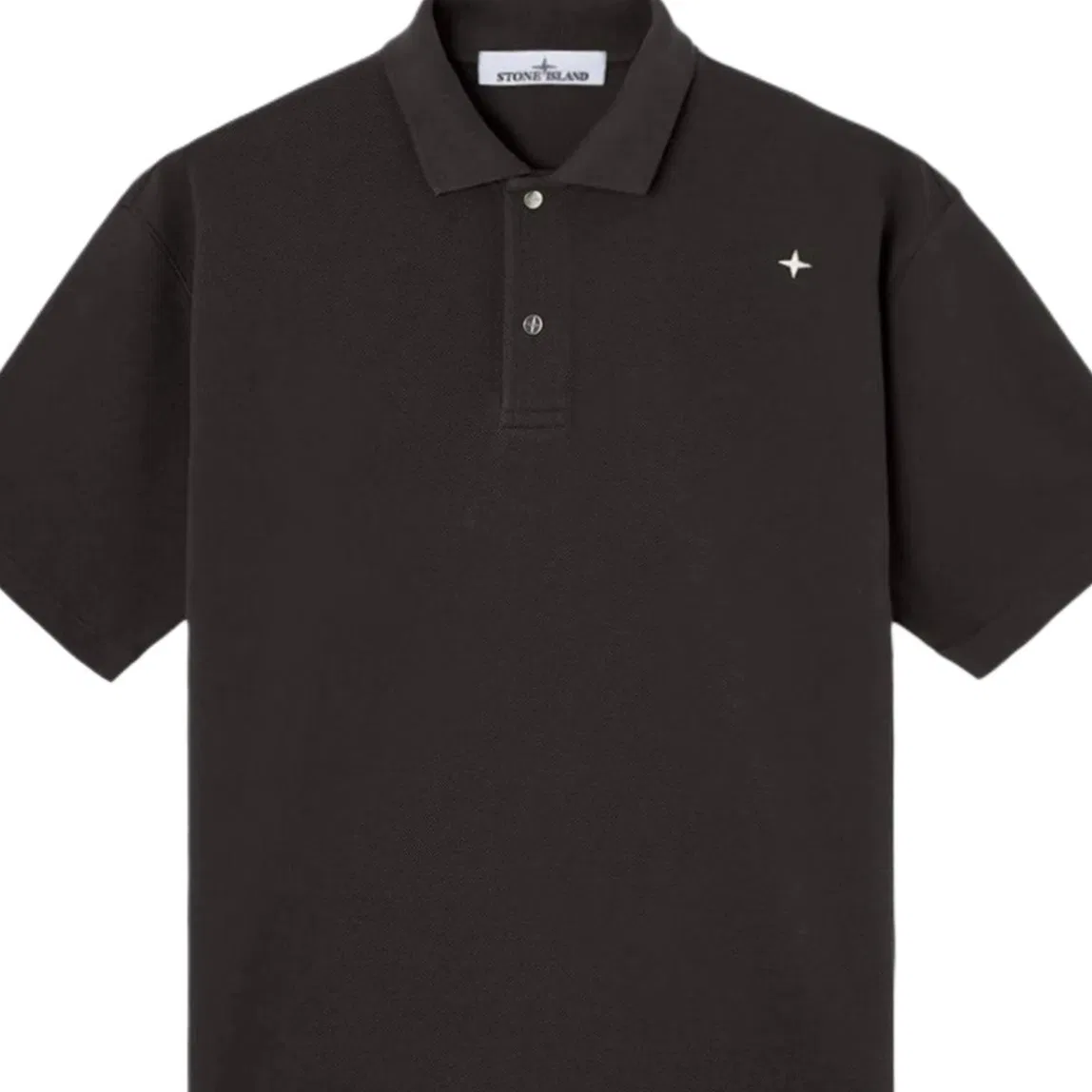 Поло из органического хлопка STONE ISLAND, Charcoal Gray — фото 4