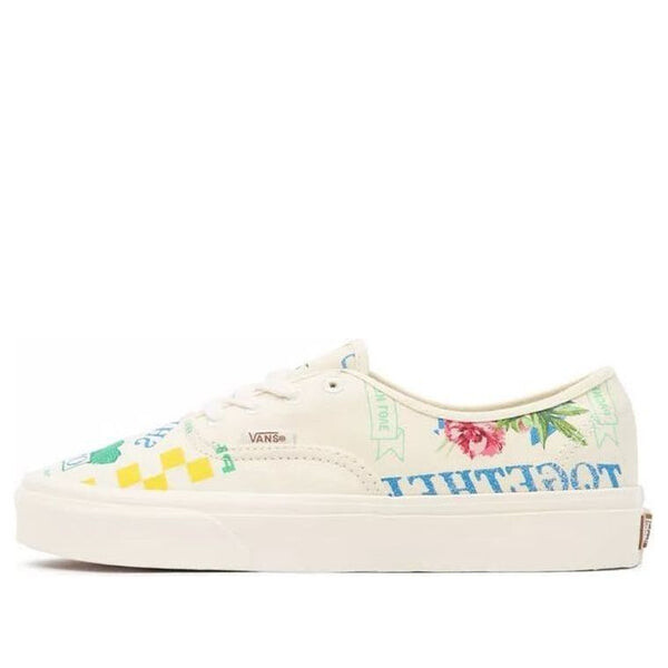 

Кроссовки authentic low tops casual skateboarding shoes white green blue cartoon printing 'white green blue' Vans, белый
