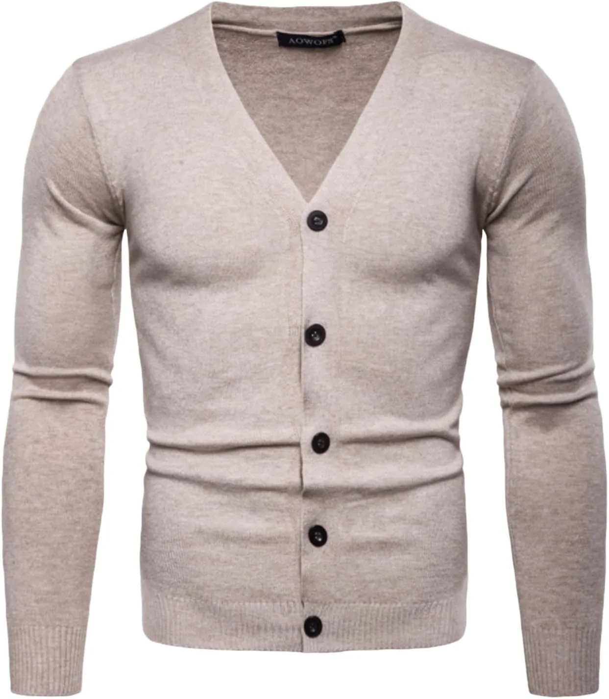 

Мужской кардиган с V-образным вырезом и пуговицами Slim Fit Legou