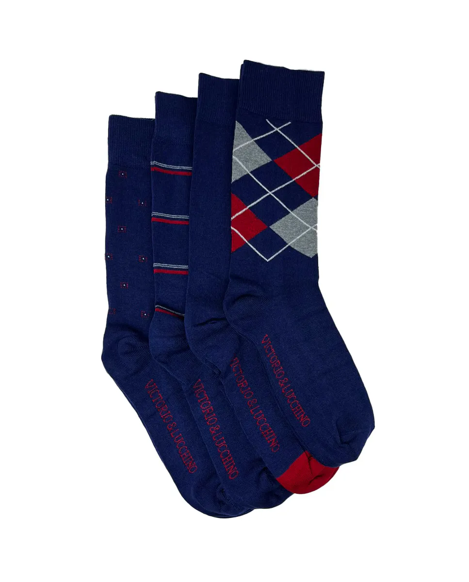 

Упаковка разноцветных мужских носков с фантазийным принтом Victorio & Lucchino, мультиколор