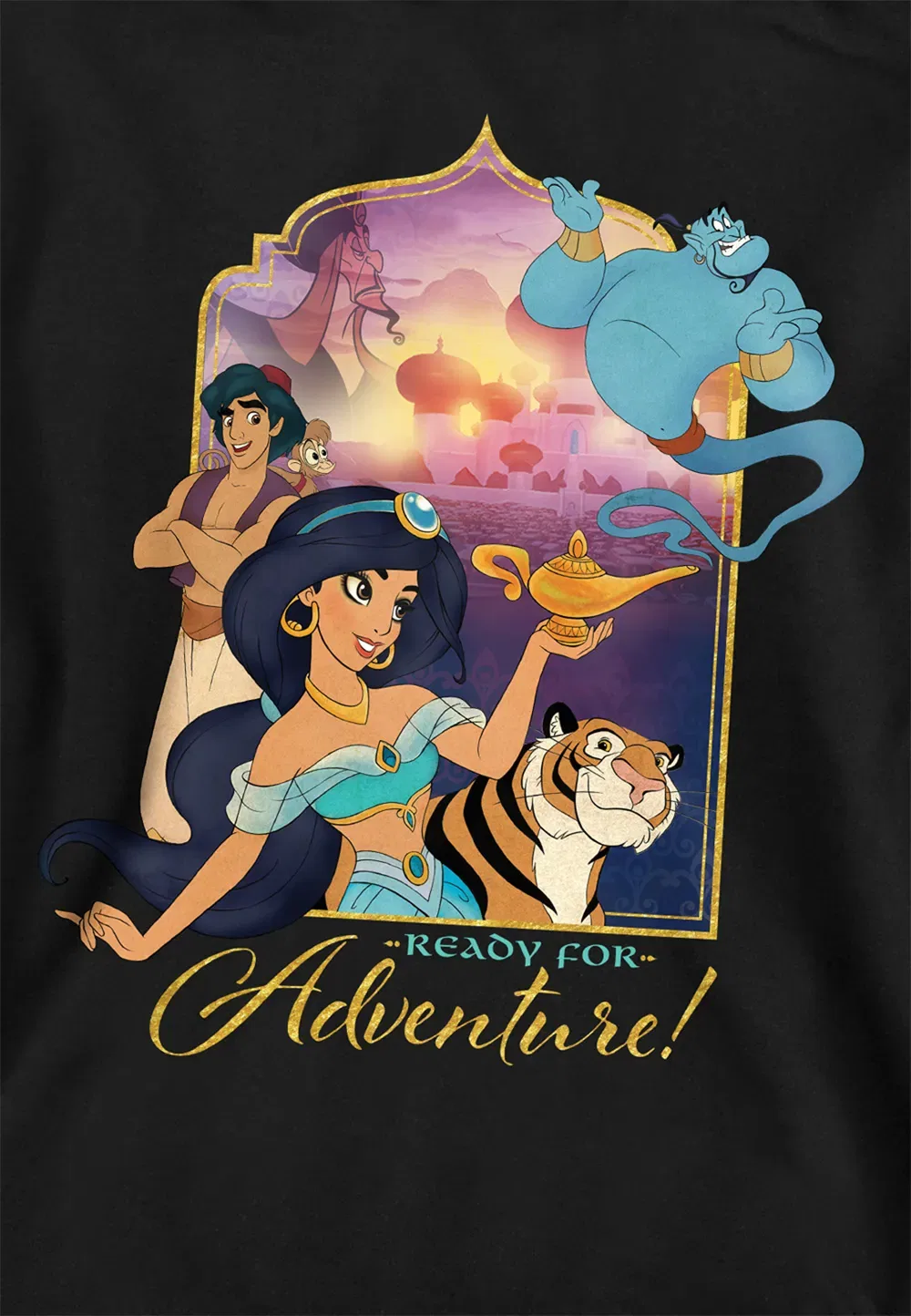 Детская худи Aladdin с принтом Disney, черная, черный — фото 2