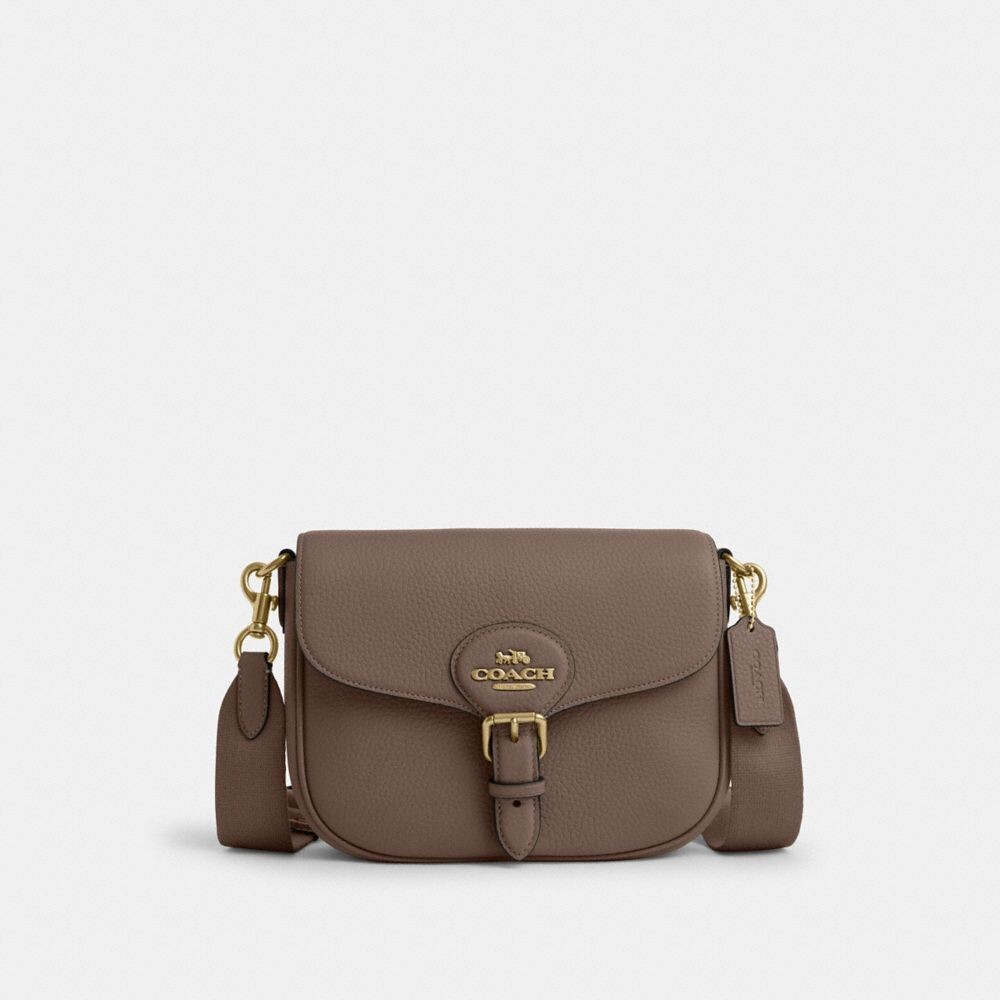 

Сумка Coach Amelia Saddle Bag, цвет Gold/Dark Stone