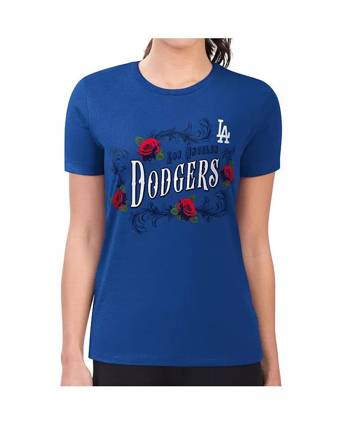 

Женская футболка Royal Los Angeles Dodgers Retro Roses G-III 4Her by Carl Banks