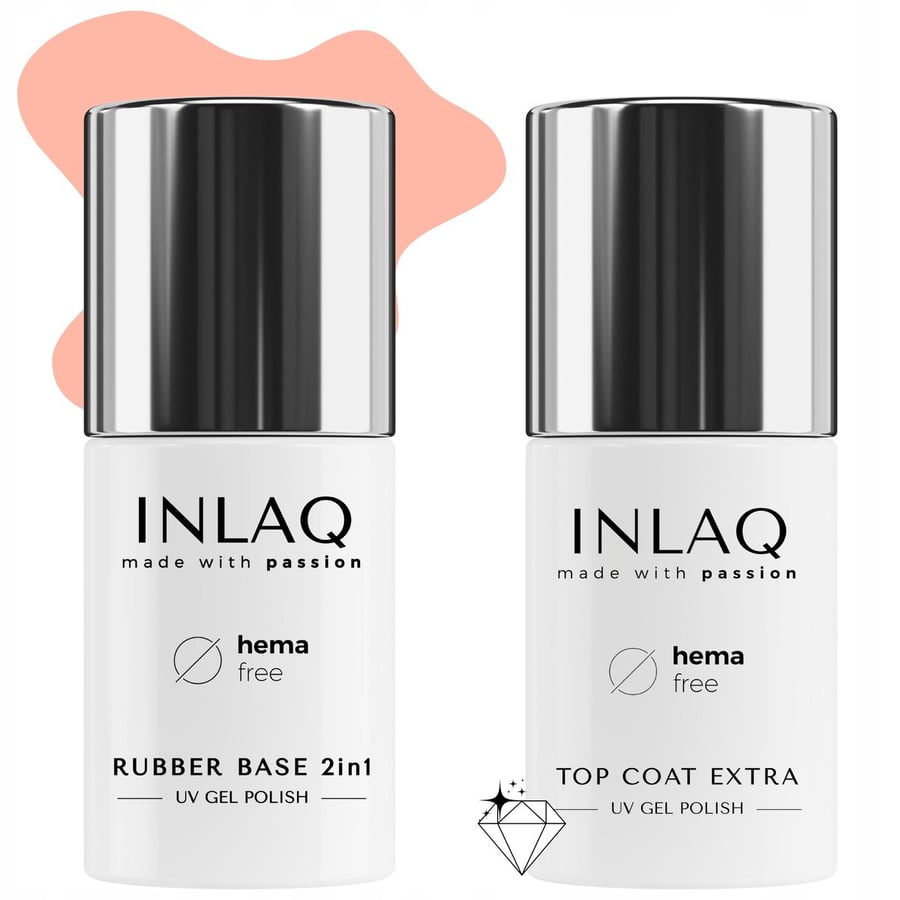 

Набор из резиновой основы-чехла Nude 2in1 + гибридного топа No Wipe INLAQ