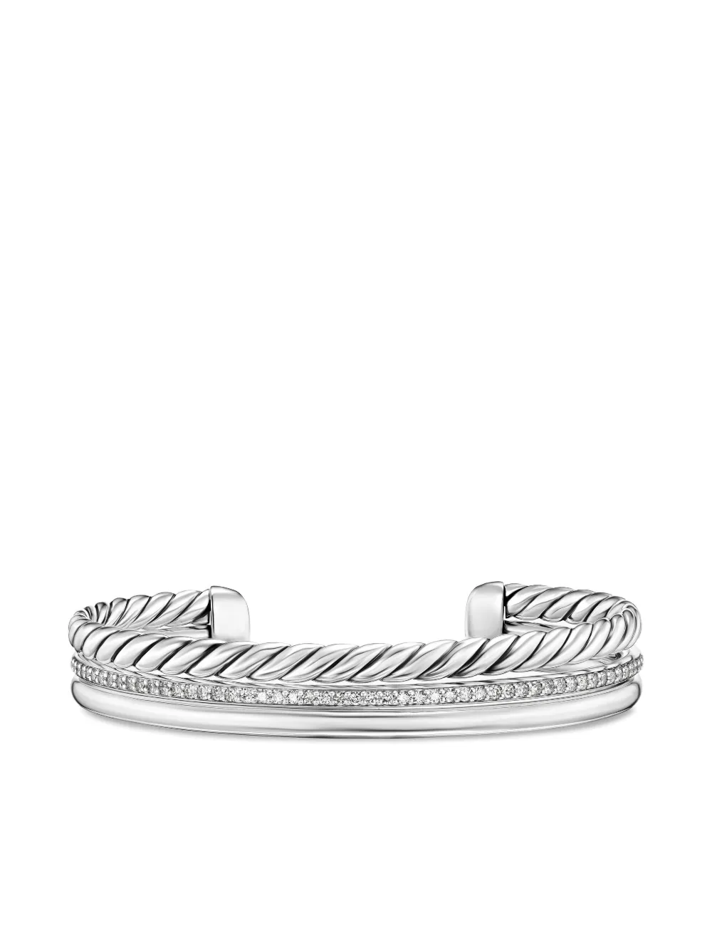 

Серебряный браслет DY Mercer Three Row с бриллиантами David Yurman, серебяный
