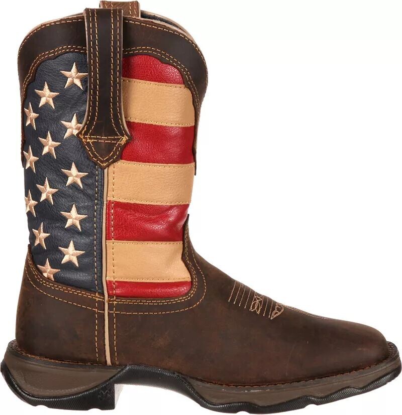 Женские рабочие ботинки в стиле вестерн без застежек Durango Lady Rebel Patriotic, коричневый